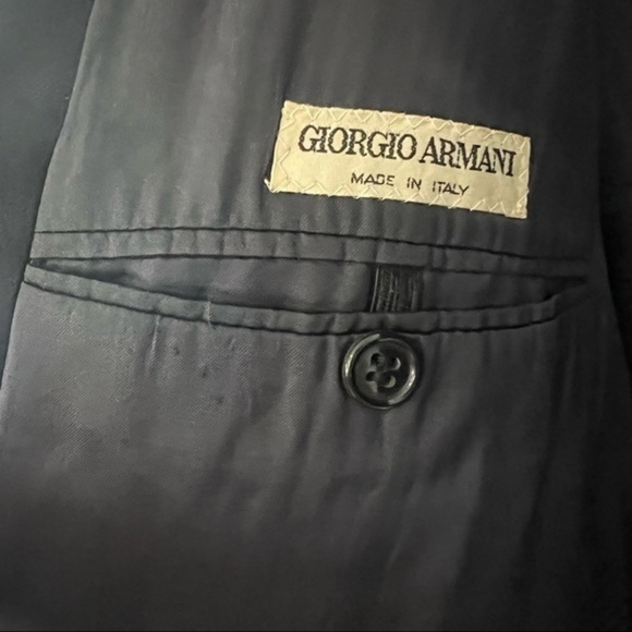 Giorgio Armani for Boyd’s Mens Pinstripe Sport Coat in Navy Sz Approx 44R - Picture 8 of 11